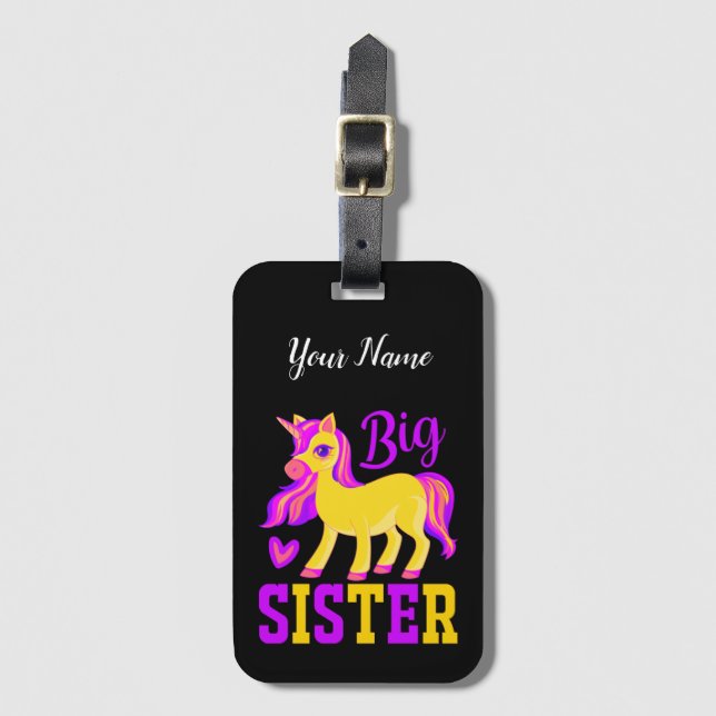 Big Sister Magic Unicorn Bagagebricka (Framsida vertikal)