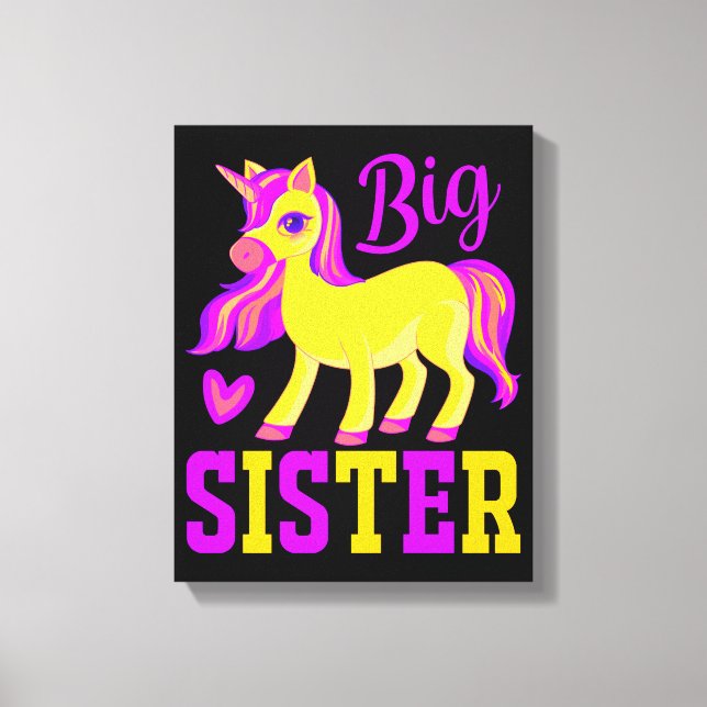 Big Sister Magic Unicorn Canvastryck (Framsida)