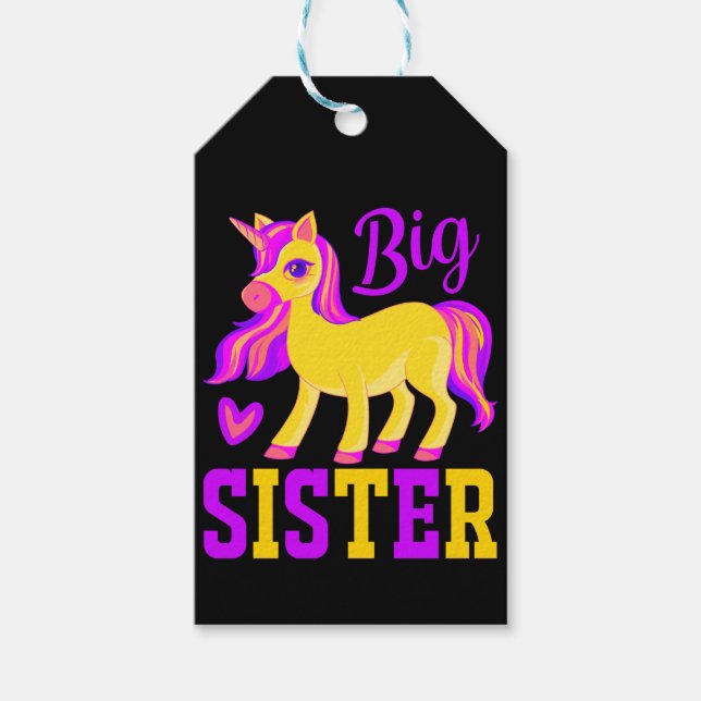 Big Sister Magic Unicorn Presentetikett (Framsidan)