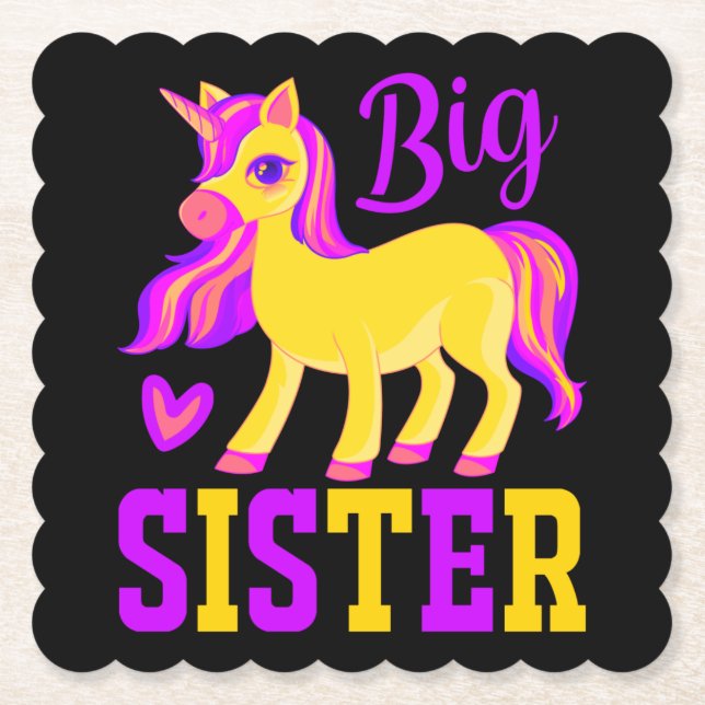 Big Sister Magic Unicorn Underlägg Papper (Framsida)
