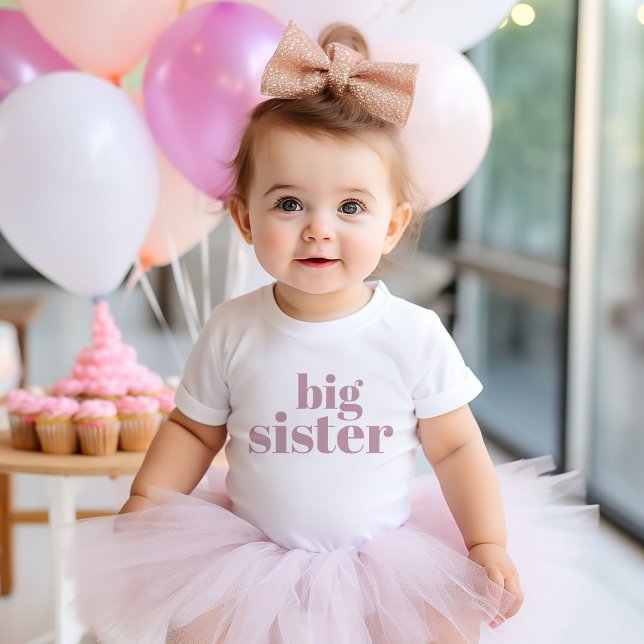 Big Sister | Mauve Matching Syskon Family T Shirt (Skapare uppladdad)