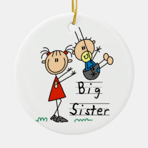 Big Sister med lille Brother-gåvor Julgransprydnad Keramik