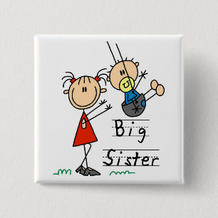 Big Sister med Little Brother Tshirts och Gifts Knapp