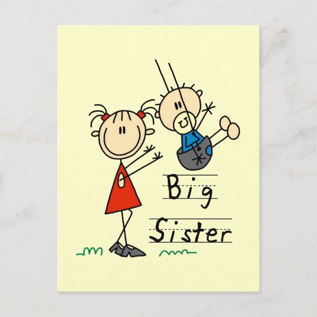Big Sister med Little Brother Tshirts och Gifts Vykort (Framsida)