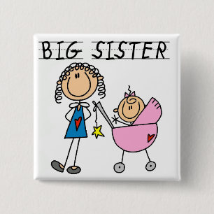 Big Sister med små sister T-shirts och presenter Knapp