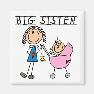 Big Sister med små T-shirts och presenter Magnet