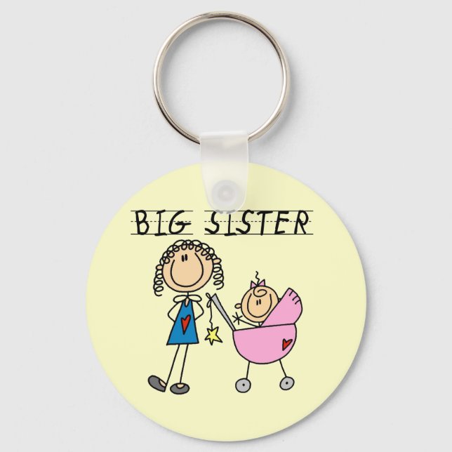 Big Sister med små T-shirts och presenter Nyckelring (Framsida)