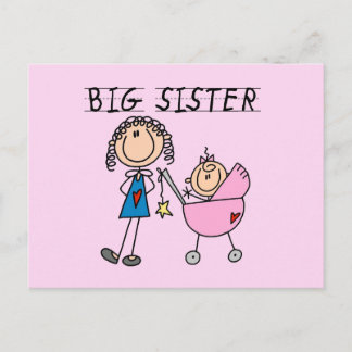 Big Sister med små T-shirts och presenter Vykort