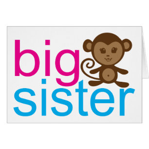 Big Sister Monkey Hälsningskort