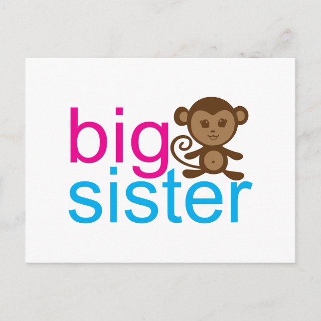 Big Sister Monkey Vykort (Framsida)