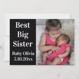 Big Sister New Syskon Photo Birth Notice Meddelande