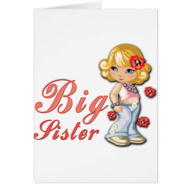 Big Sister och Flowers Hälsningskort (Framsidan)