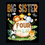 Big Sister Of The Four Ever Wild Safari 4th Birthd Poster<br><div class="desc">Big Sister Of The Four Ever Wild Safari 4th Birthday Boy</div>