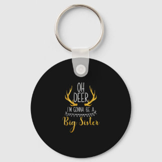 Big Sister Oh Deer Baby Announcement Cute Keychain Nyckelring