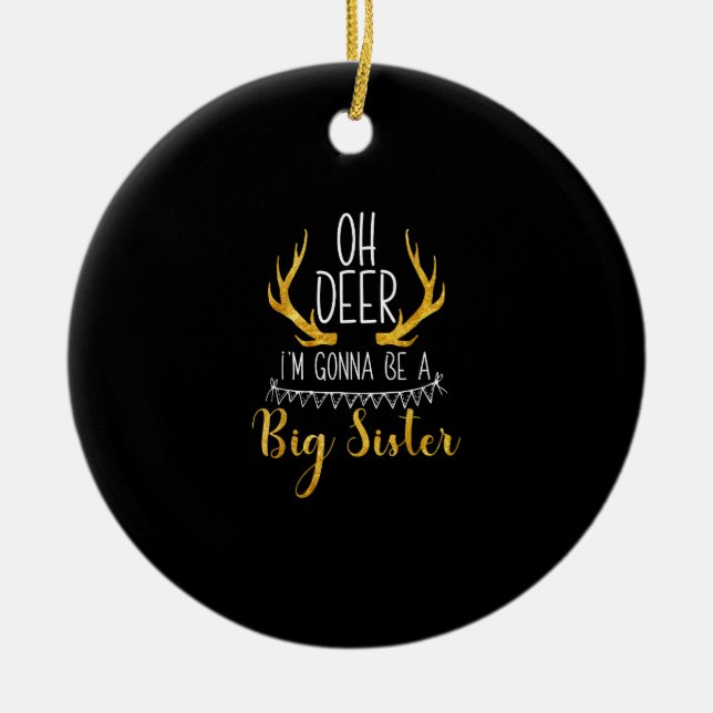 Big Sister Oh Deer Baby Announcement Cute Ornament (Framsidan)