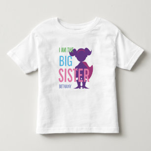 Big Sister-Personligen, superhjälte Silhouette Gir T-shirt