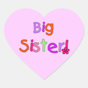 Big Sister-presenter Hjärtformat Klistermärke
