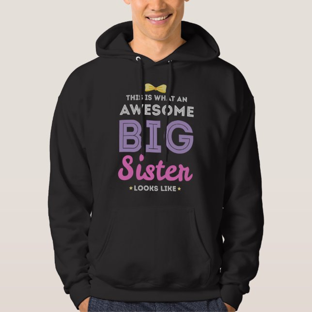 Big Sister Promotion Announcement Pregnancy Reveal Hoodie (Framsida)