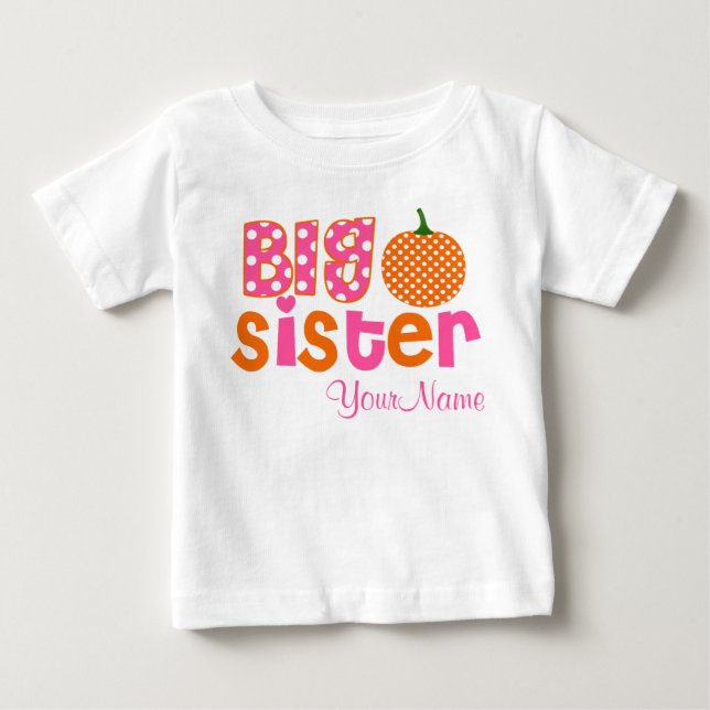 Big Sister Pumpkin Personlig Shirt T Shirt (Framsida)