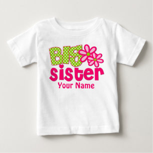 Big Sister Rosa Grönt Personlig T Shirt