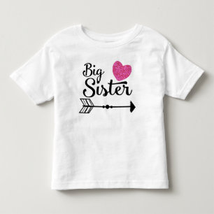 Big Sister Rosa Heart Arrow Raglan Tee Shirt