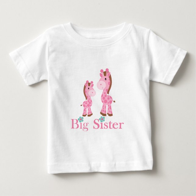 Big Sister Rosa och Brown Giraffes Tee (Framsida)