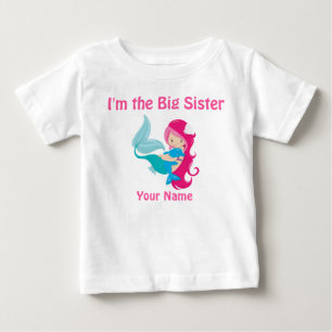 Big Sister Rosa Sjöjungfru Personlig Shirt Tee