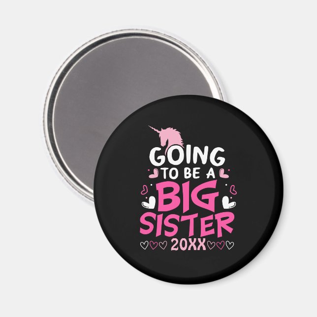 Big Sister Rosa Unicorn Hearts Magnet (Front/Back)
