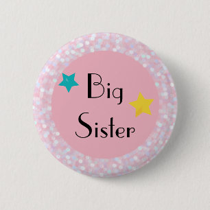 Big Sister Round Button Knapp