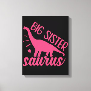 Big Sister Saurus i Rosa Canvastryck