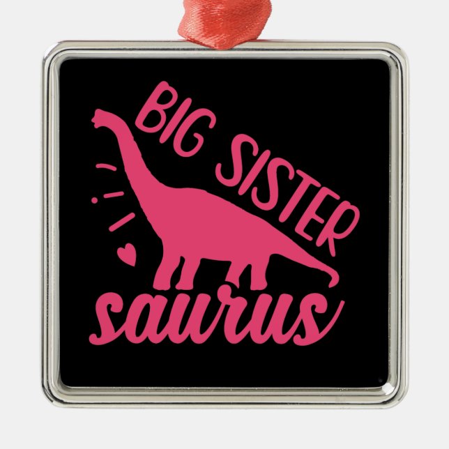 Big Sister Saurus i Rosa Julgransprydnad Metall (Framsidan)