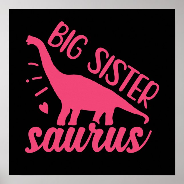 Big Sister Saurus i Rosa Poster (Framsidan)