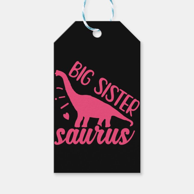 Big Sister Saurus i Rosa Presentetikett (Framsidan)