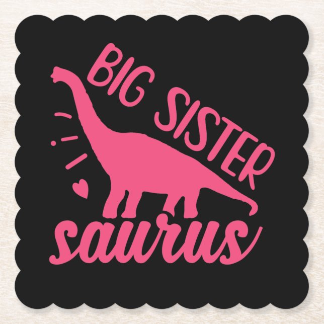 Big Sister Saurus i Rosa Underlägg Papper (Framsida)