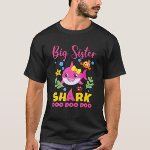 Big Sister Shark Gift Cute Baby Shark Family Match T Shirt