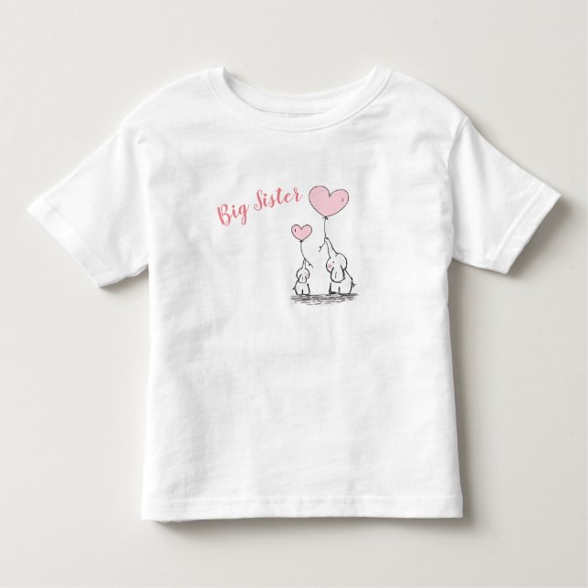 Big Sister Småbarn T-shirt (Framsida)