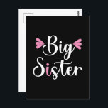 Big Sister, snygg Vykort<br><div class="desc">Storsyster,  underbar vit och rosa textdesign.</div>