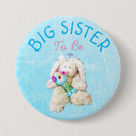 Big Sister som ska vara Baby Cute Bunny Shower But Knapp