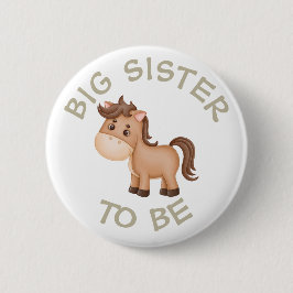 Big Sister som ska vara Baby Shower Button Vild On Knapp