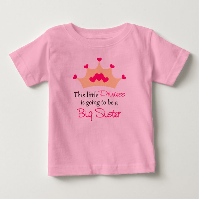 Big Sister som ska vara Princess Personlig T Shirt (Framsida)