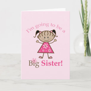 Big Sister som ska vara Stick figur Girl Ethnic Meddelande