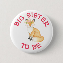 Big Sister som ska vara Woodland Animals Baby Show Knapp