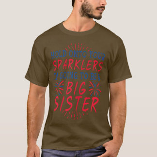 Big Sister Sparkler USA 4:e juli Gravid Anno T Shirt