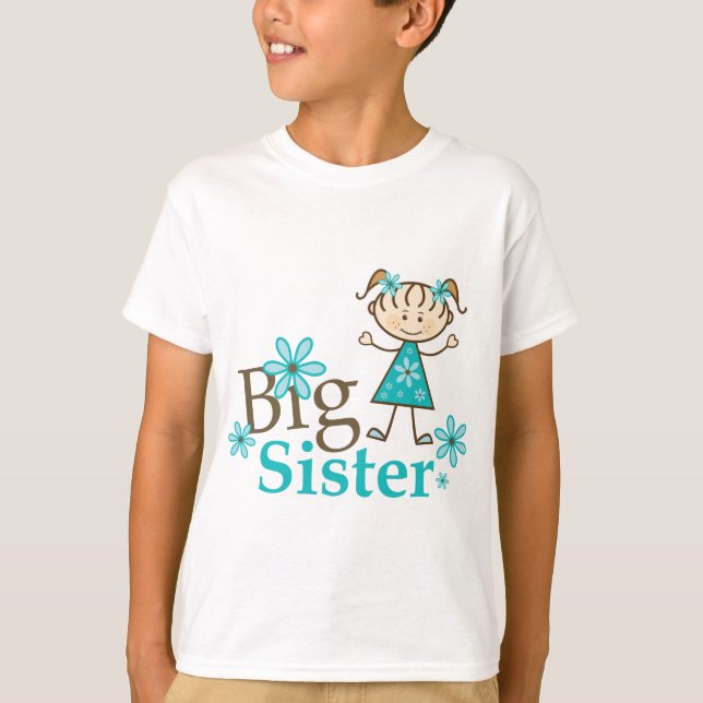 Big Sister Stick figur Tee Shirt (Framsida)