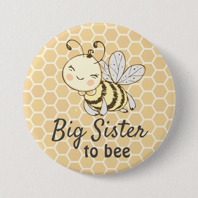 Big Sister Syrran ska vara Bumblebee Bee Baby Show Knapp (Framsida)