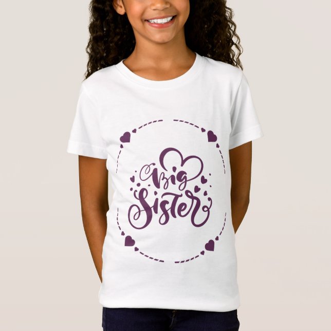 Big Sister T-Shirt Baby / Gravid Meddelande (Framsida)