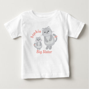 Big Sister T-Shirt med Cute Kittens for Girl