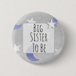 Big Sister till Stars och Måne Baby Shower Knapp