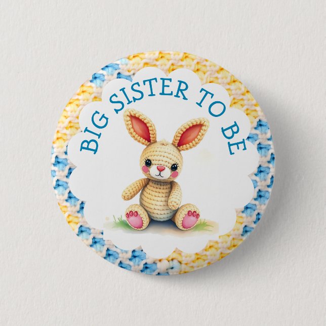 Big Sister to Be | Boy's Baby Shower Knapp (Framsida)