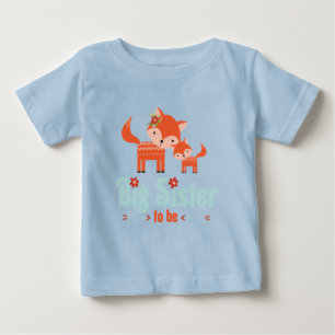 Big Sister to Be Woodland Foxes T-shirt